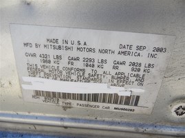 2004 MITSUBISHI GALANT DE SILVER 2.4 AT 203966